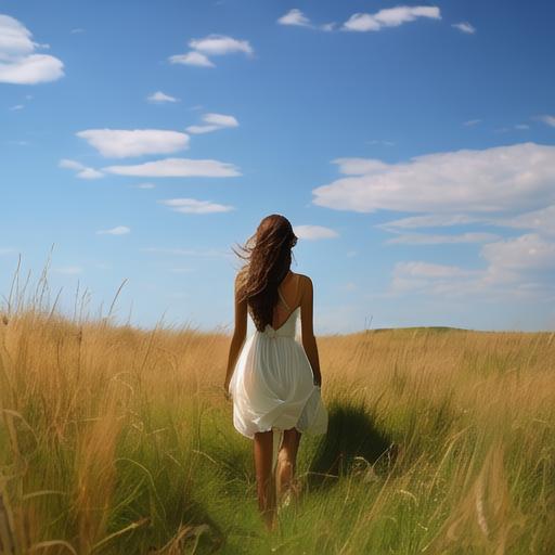 三龙一凤H啪肉Np文草原上的美女背影_自然风景_图库_素材_回车素材